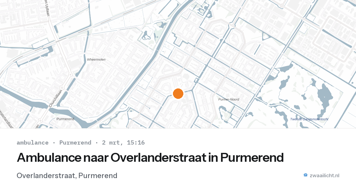 Ambulance naar Overlanderstraat in Purmerend — 2 mrt 2026