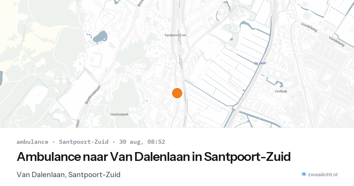 Ambulance naar Van Dalenlaan in Santpoort-Zuid — 30 aug 2026