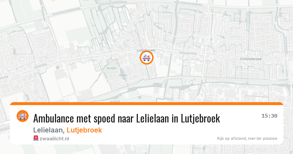 Ambulance met spoed naar Lelielaan in Lutjebroek — 15 mrt 2026