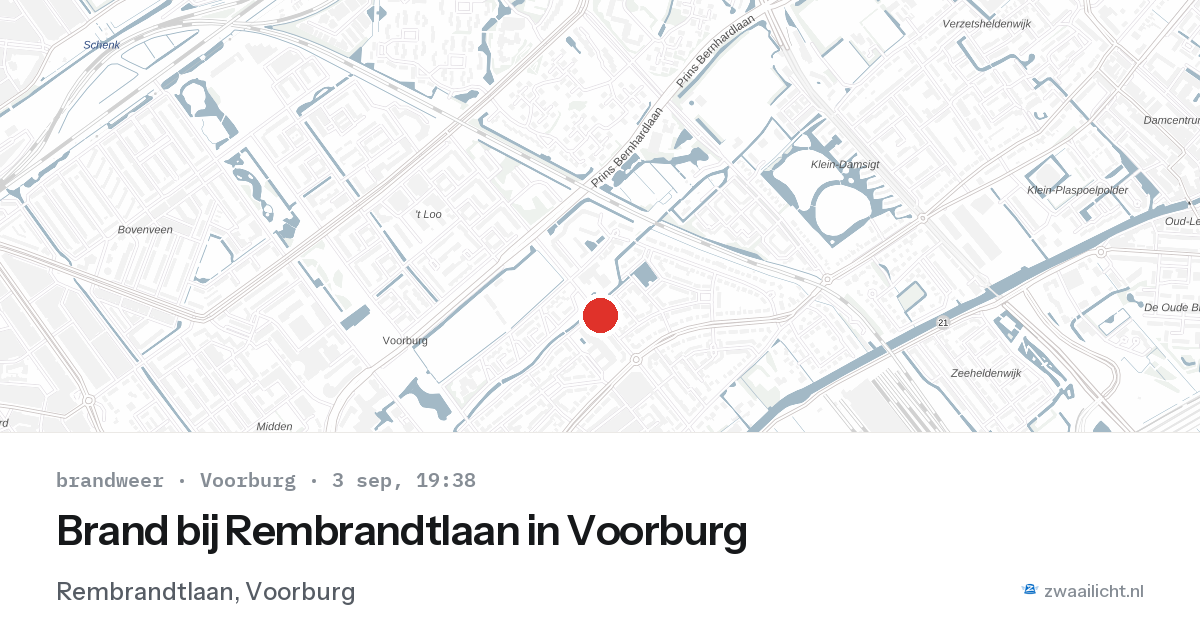 Brand bij Rembrandtlaan in Voorburg — 3 sep 2026