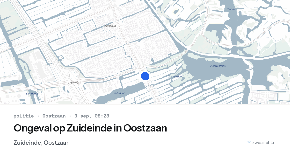 Ongeval op Zuideinde in Oostzaan — 3 sep 2026