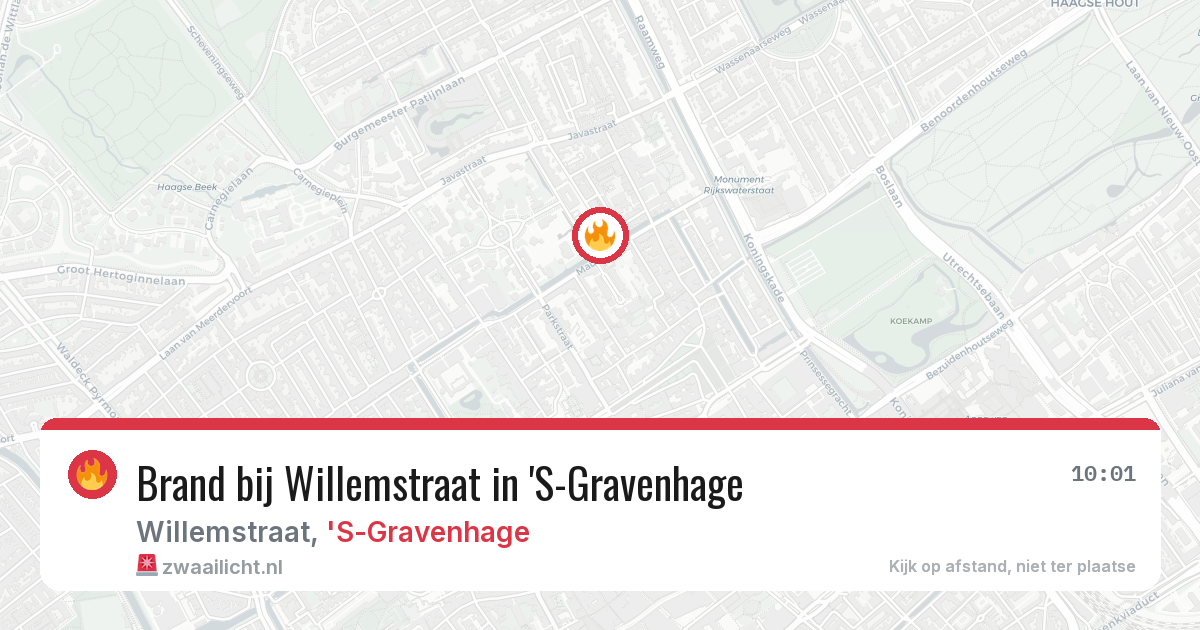 Brand bij Willemstraat in 'S-Gravenhage — 14 aug 2026