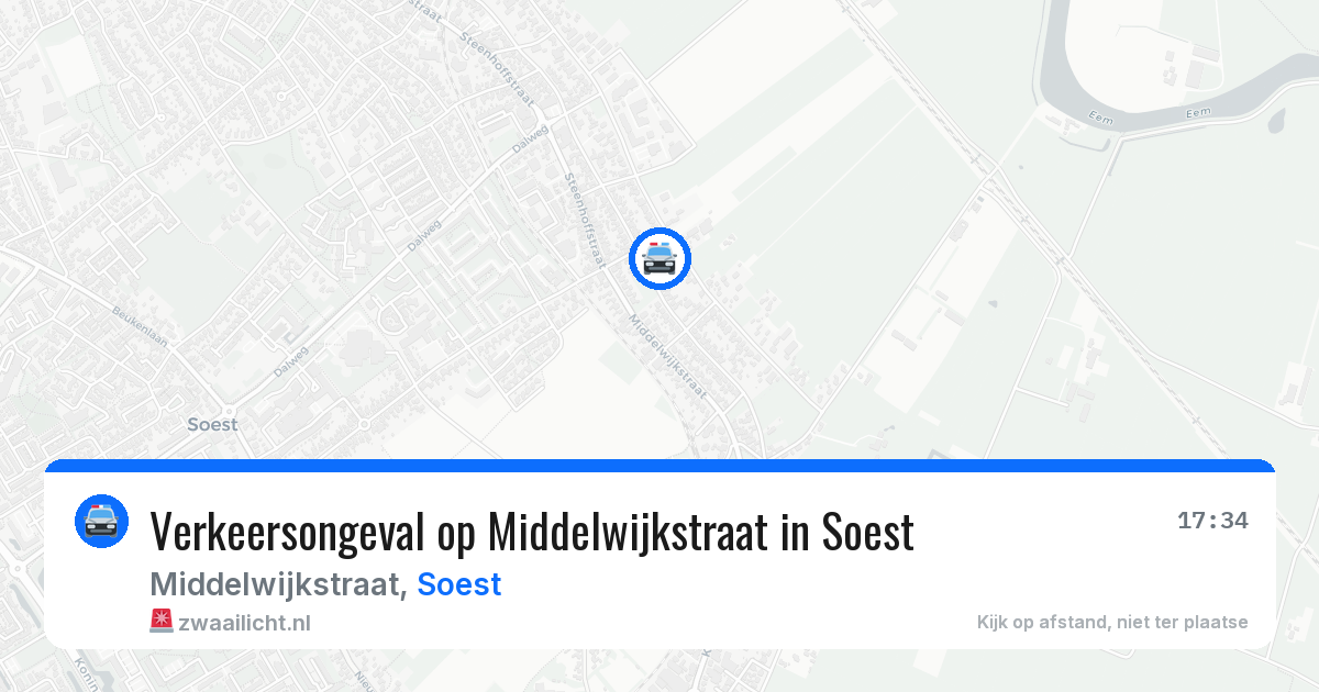 Verkeersongeval op Middelwijkstraat in Soest — 19 jul 2026