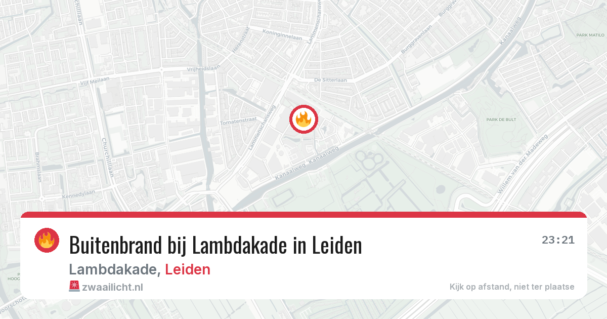 Buitenbrand bij Lambdakade in Leiden — 31 jul 2026
