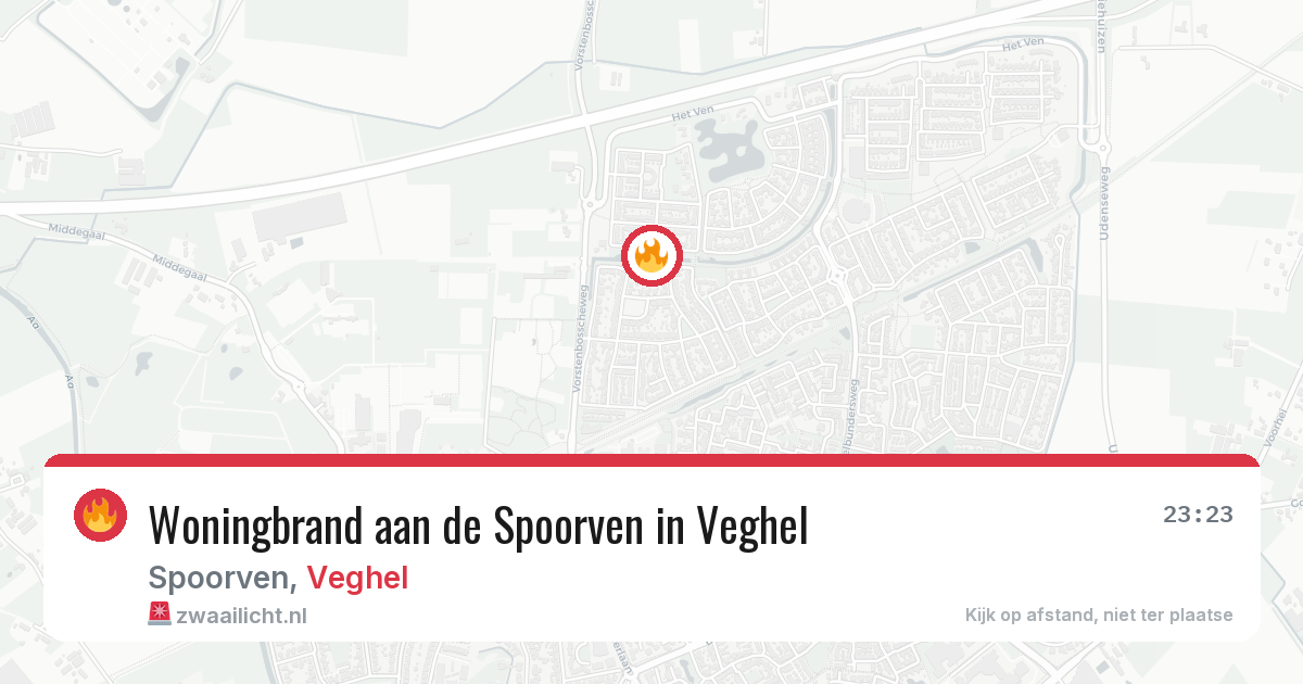 Woningbrand aan de Spoorven in Veghel — 8 aug 2026