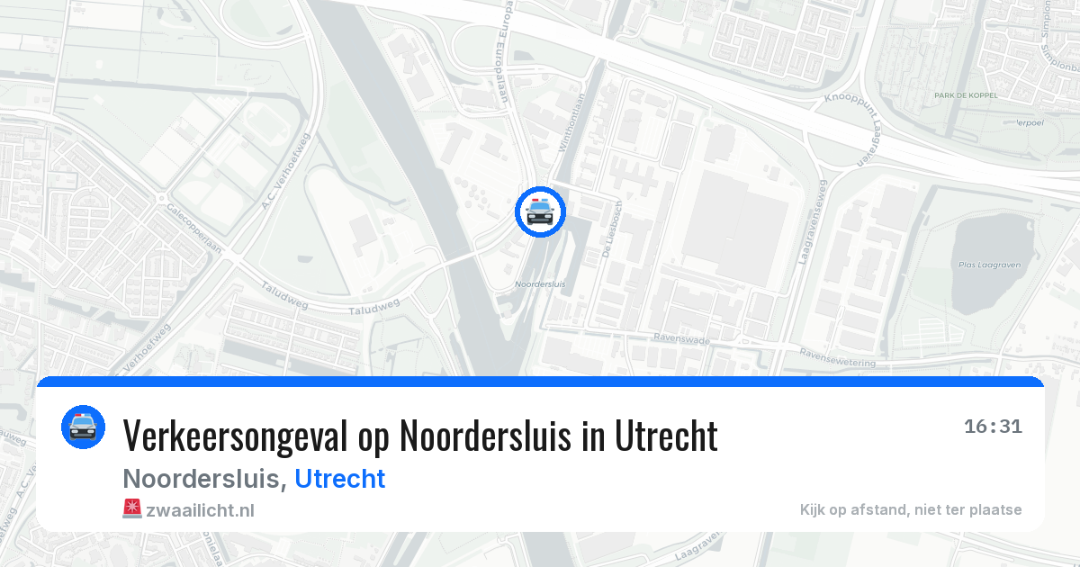 Verkeersongeval op Noordersluis in Utrecht — 28 jun 2026