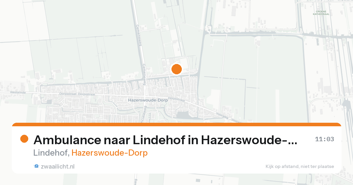 Ambulance naar Lindehof in Hazerswoude-Dorp — 24 aug 2026