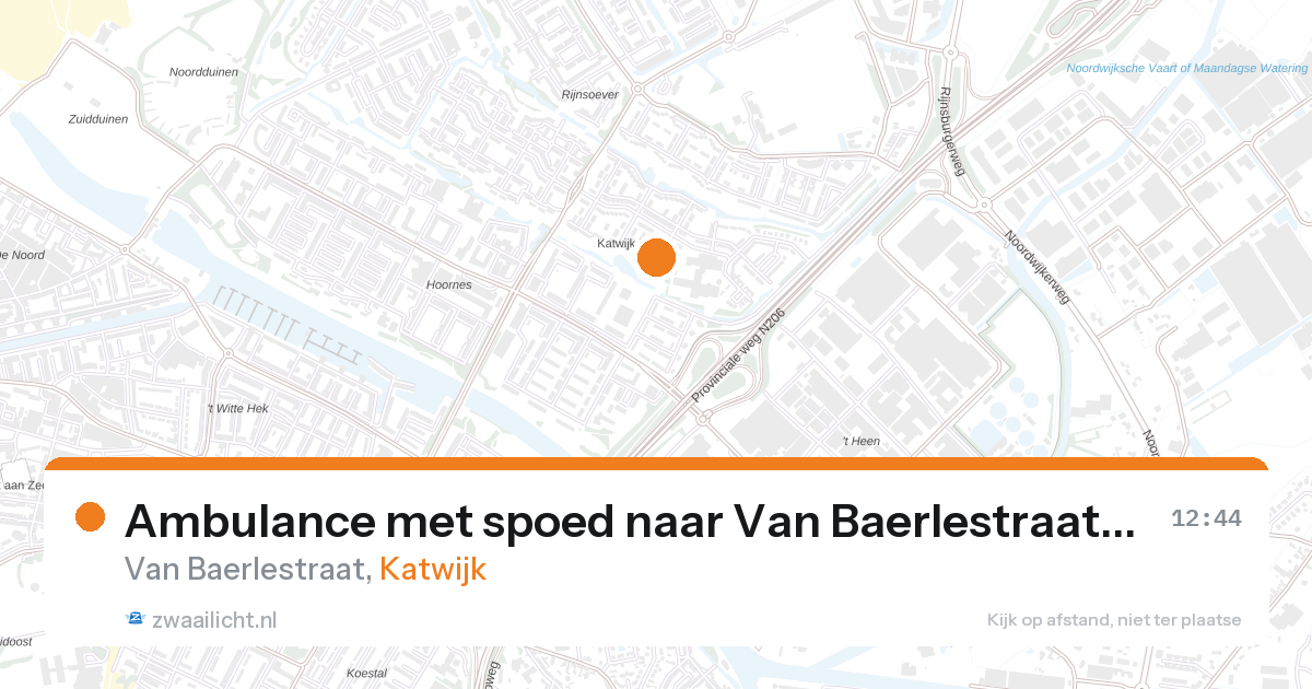 Ambulance met spoed naar Van Baerlestraat in Katwijk — 11 jun 2026