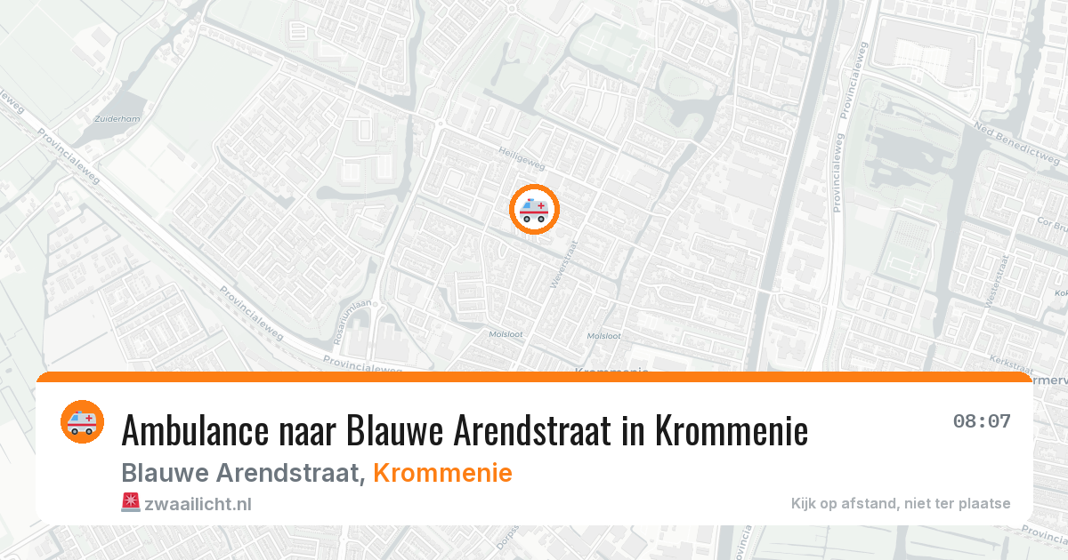 Ambulance naar Blauwe Arendstraat in Krommenie — 13 aug 2026
