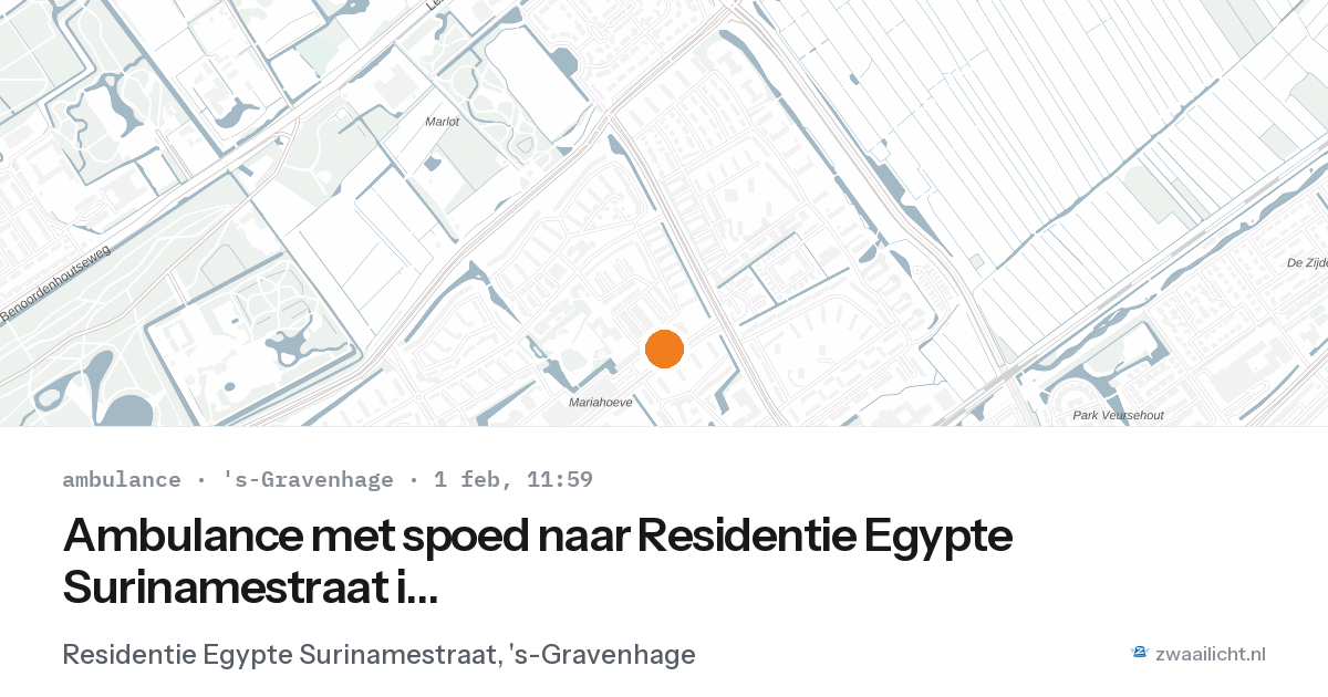 Ambulance met spoed naar Residentie Egypte Surinamestraat in 's-Gravenhage — 1 feb 2026