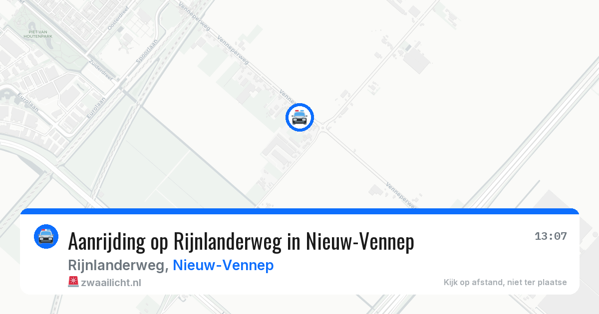 Aanrijding op Rijnlanderweg in Nieuw-Vennep — 23 jun 2026
