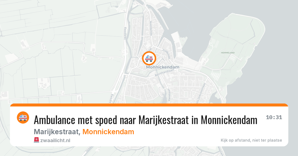 Ambulance met spoed naar Marijkestraat in Monnickendam — 11 jul 2026