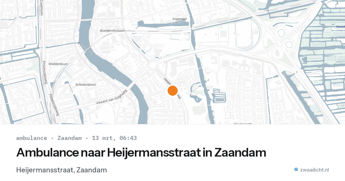 Ambulance naar Heijermansstraat in Zaandam — 13 mrt 2026