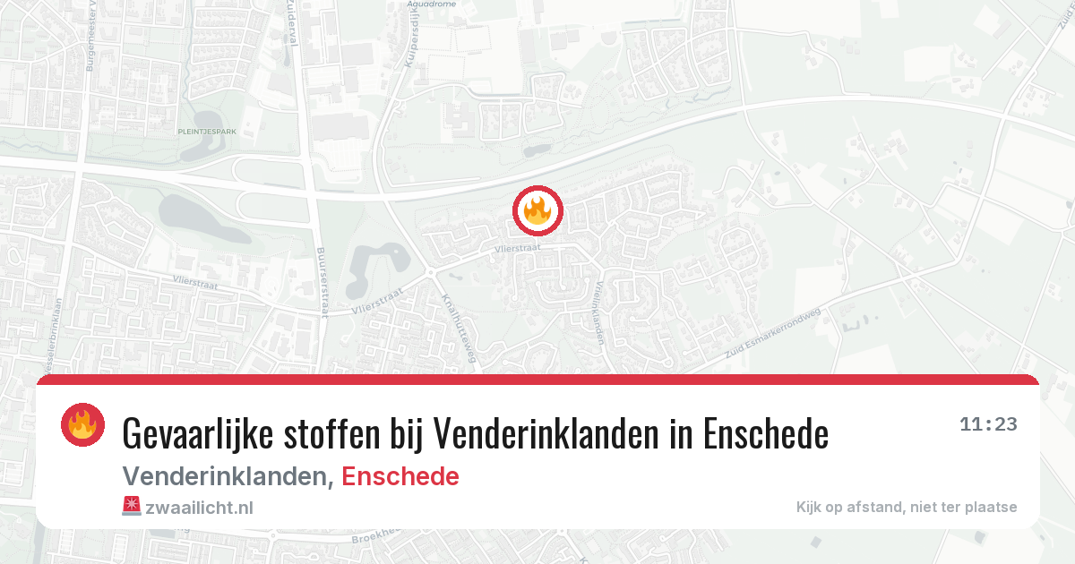 Gevaarlijke stoffen bij Venderinklanden in Enschede — 20 mrt 2026