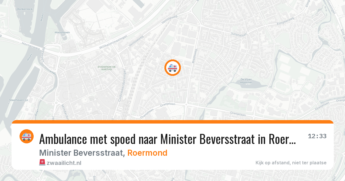Ambulance met spoed naar Minister Beversstraat in Roermond — 22 apr 2026
