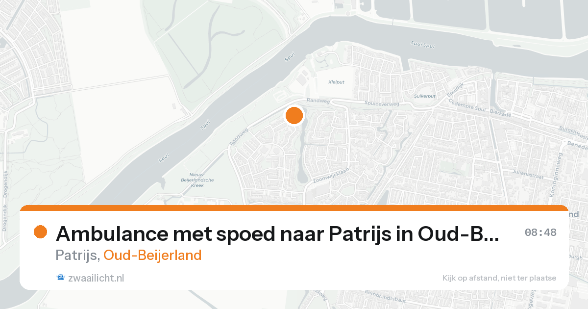 Ambulance met spoed naar Patrijs in Oud-Beijerland — 20 aug 2026