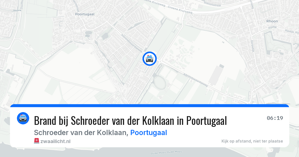 Brand bij Schroeder van der Kolklaan in Poortugaal — 8 aug 2026