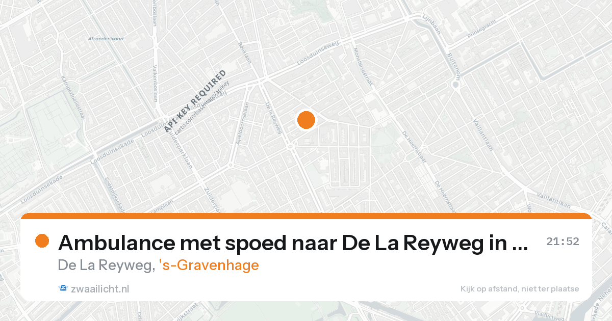 Ambulance met spoed naar De La Reyweg in 's-Gravenhage — 22 mrt 2026