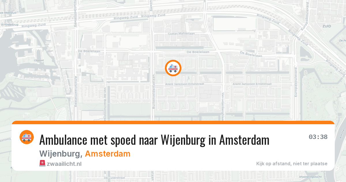 Ambulance met spoed naar Wijenburg in Amsterdam — 16 mei 2026