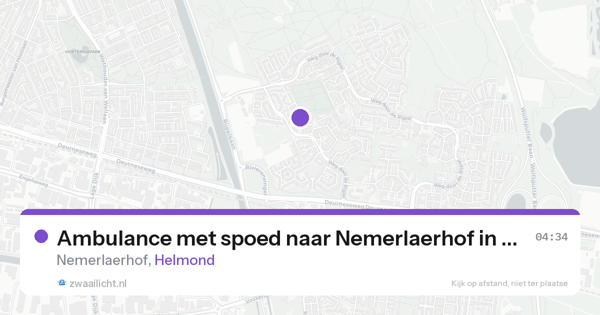Ambulance met spoed naar Nemerlaerhof in Helmond — 21 aug 2026