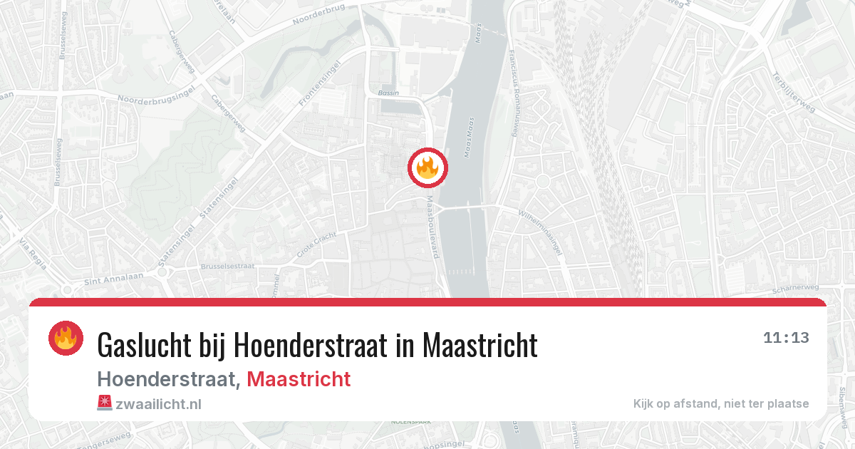 Gaslucht bij Hoenderstraat in Maastricht — 9 mrt 2026