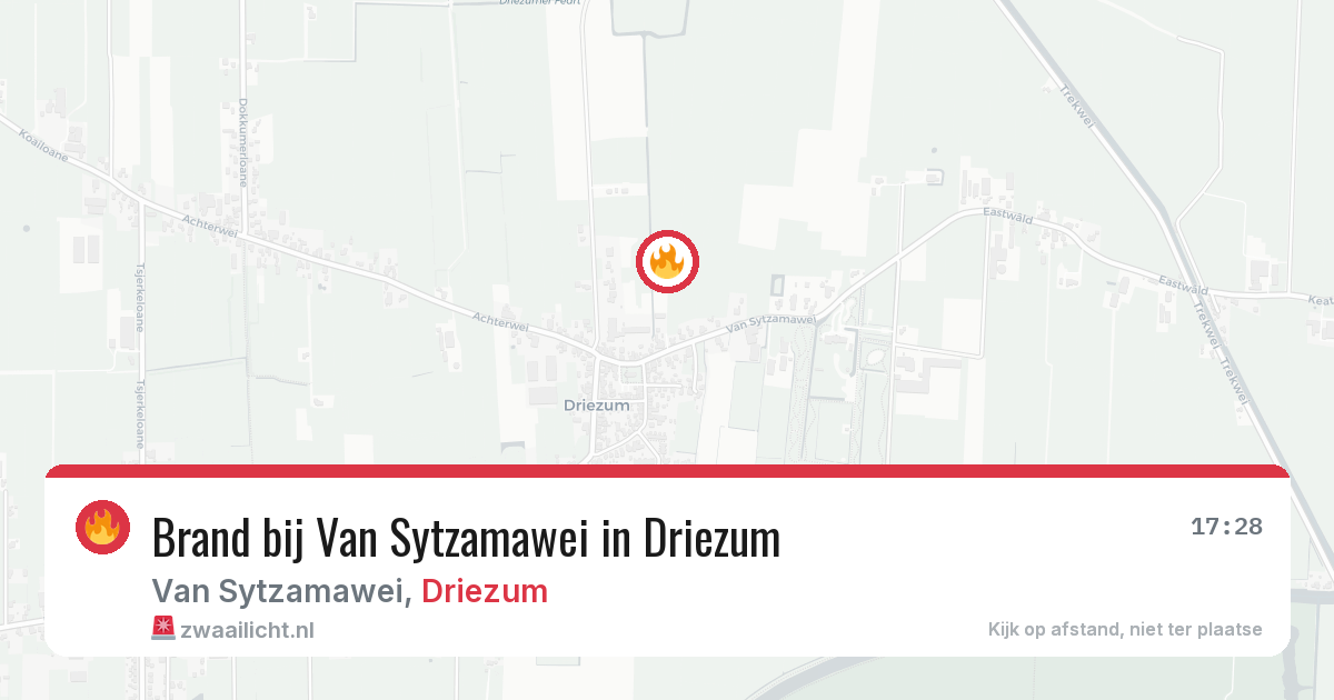 Brand bij Van Sytzamawei in Driezum — 20 feb 2026