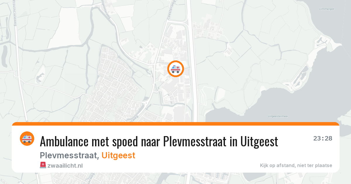 Ambulance met spoed naar Plevmesstraat in Uitgeest — 15 apr 2026