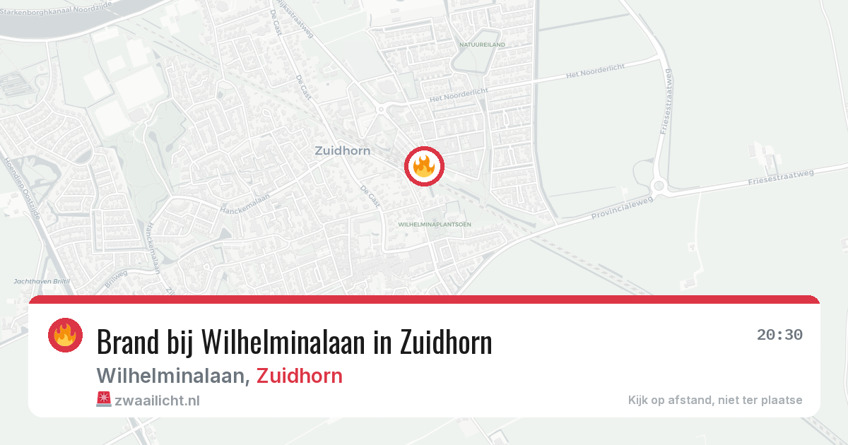 Brand bij Wilhelminalaan in Zuidhorn — 20 jun 2026