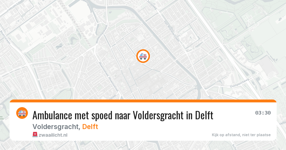 Ambulance met spoed naar Voldersgracht in Delft — 16 jul 2026