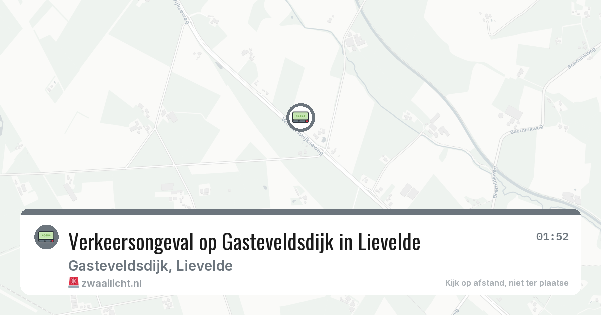 Verkeersongeval op Gasteveldsdijk in Lievelde — 18 jul 2026