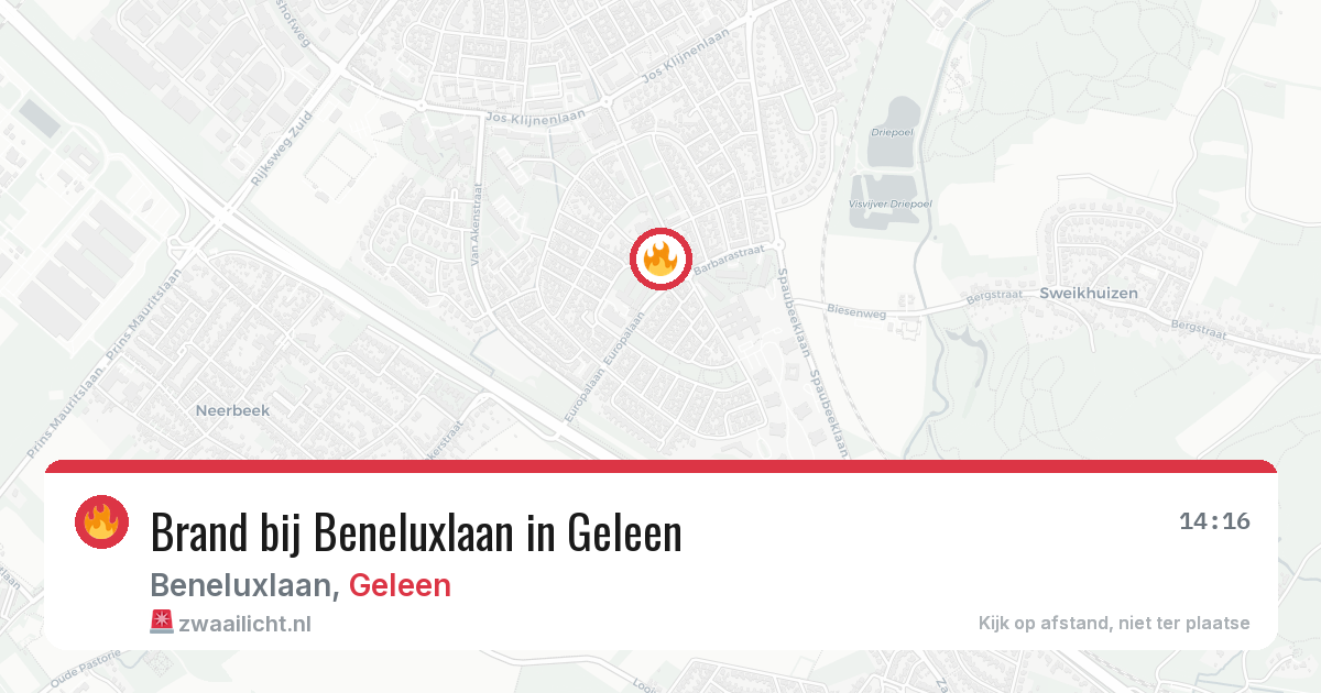 Brand bij Beneluxlaan in Geleen — 2 aug 2026
