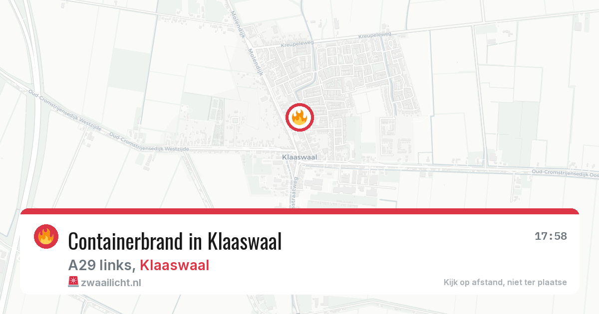 Containerbrand in Klaaswaal — 13 jun 2026