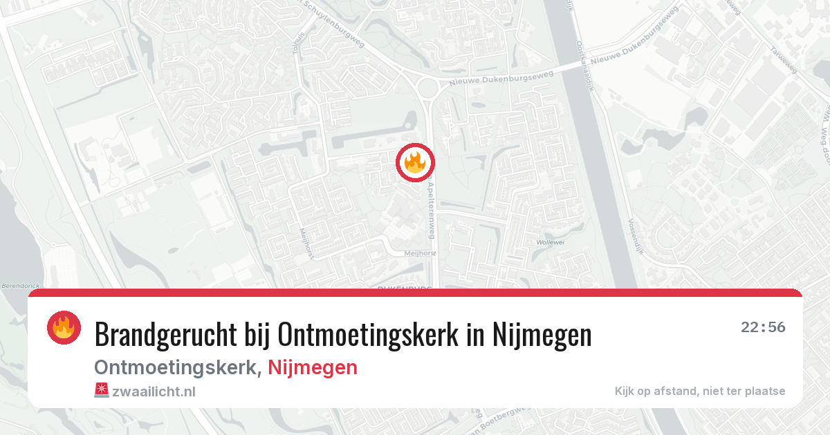 Brandgerucht bij Ontmoetingskerk in Nijmegen — 4 apr 2026