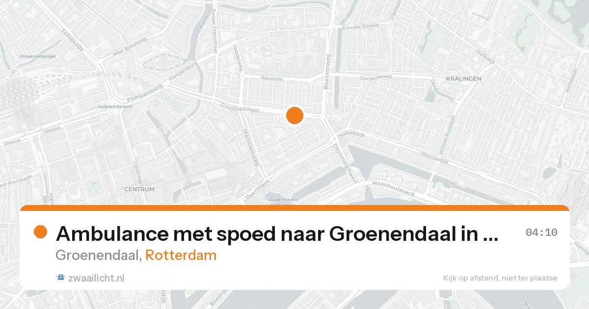 Ambulance met spoed naar Groenendaal in Rotterdam — 23 aug 2026