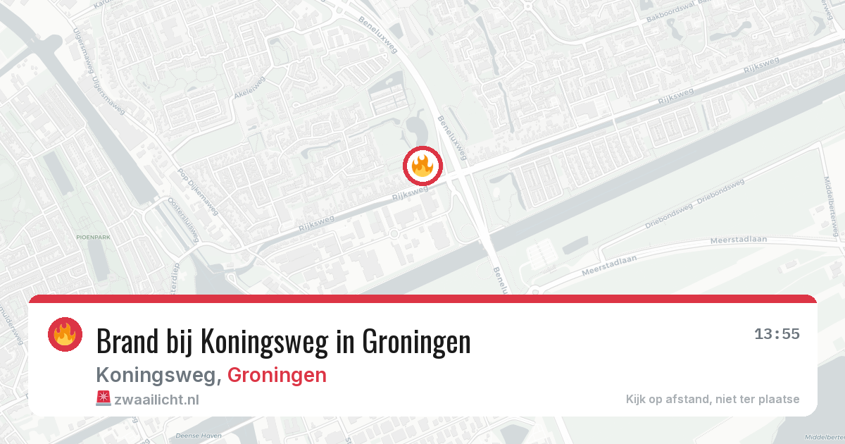 Brand bij Koningsweg in Groningen — 16 jun 2026