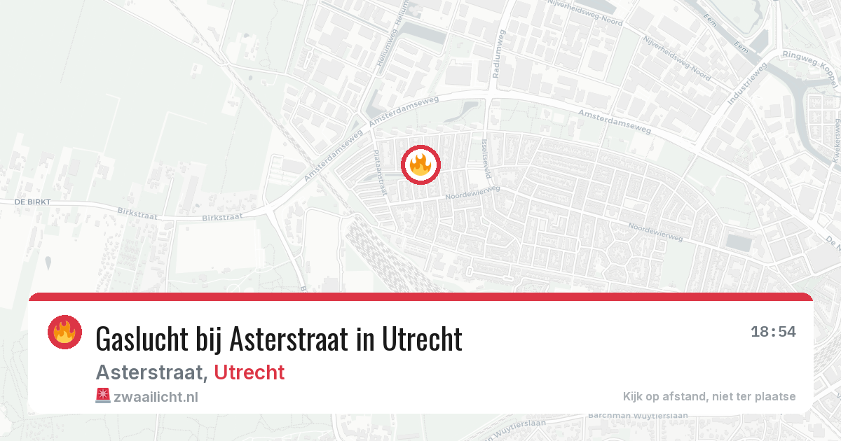 Gaslucht bij Asterstraat in Utrecht — 13 apr 2026