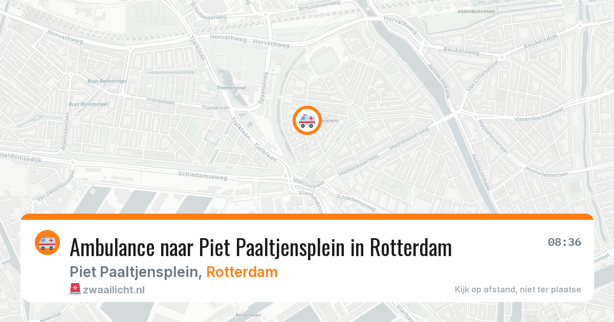 Ambulance naar Piet Paaltjensplein in Rotterdam — 9 aug 2026