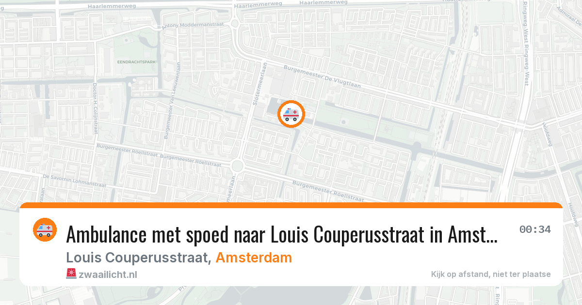 Ambulance met spoed naar Louis Couperusstraat in Amsterdam — 19 jun 2026