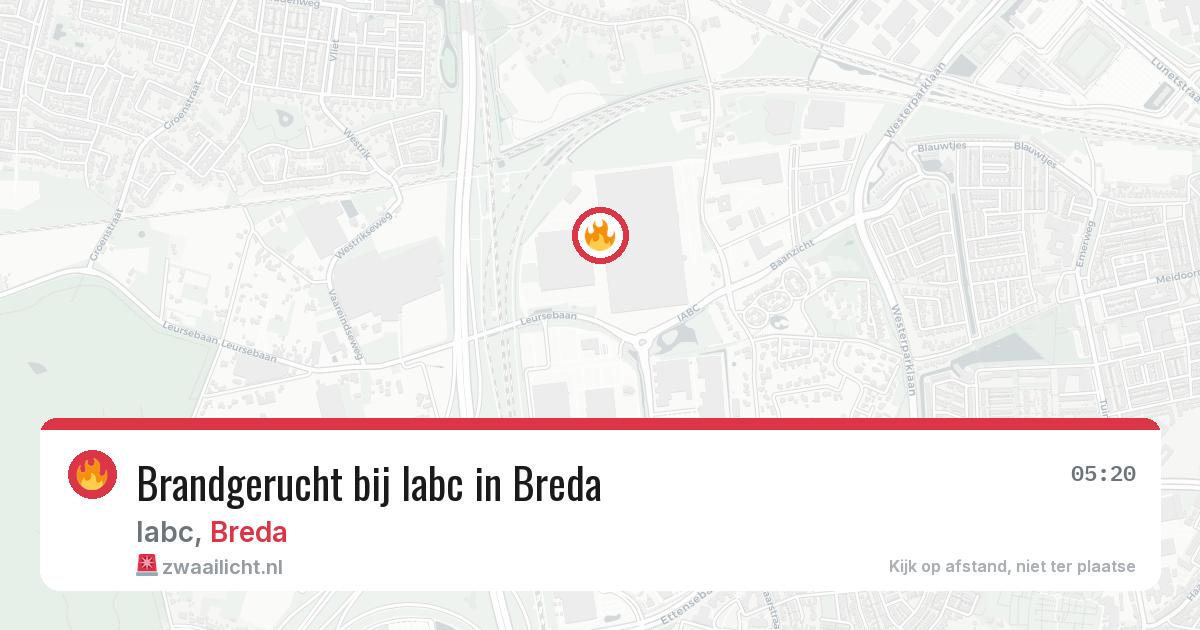 Brandgerucht bij Iabc in Breda — 30 jun 2026