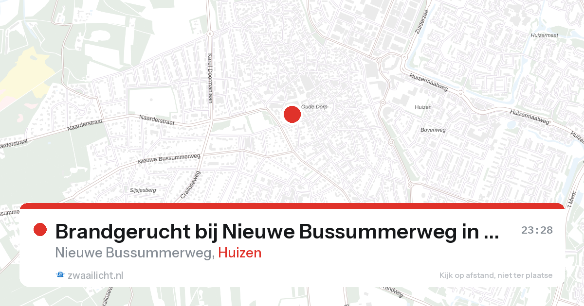Brandgerucht bij Nieuwe Bussummerweg in Huizen — 23 apr 2026