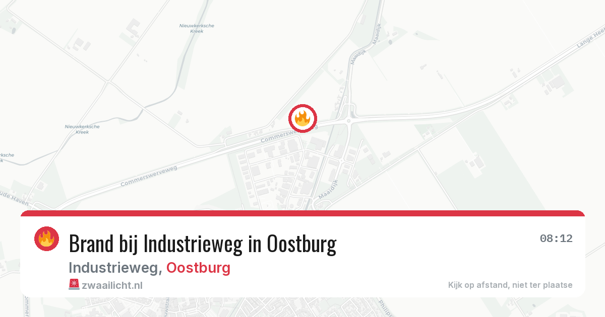 Brand bij Industrieweg in Oostburg — 10 aug 2026