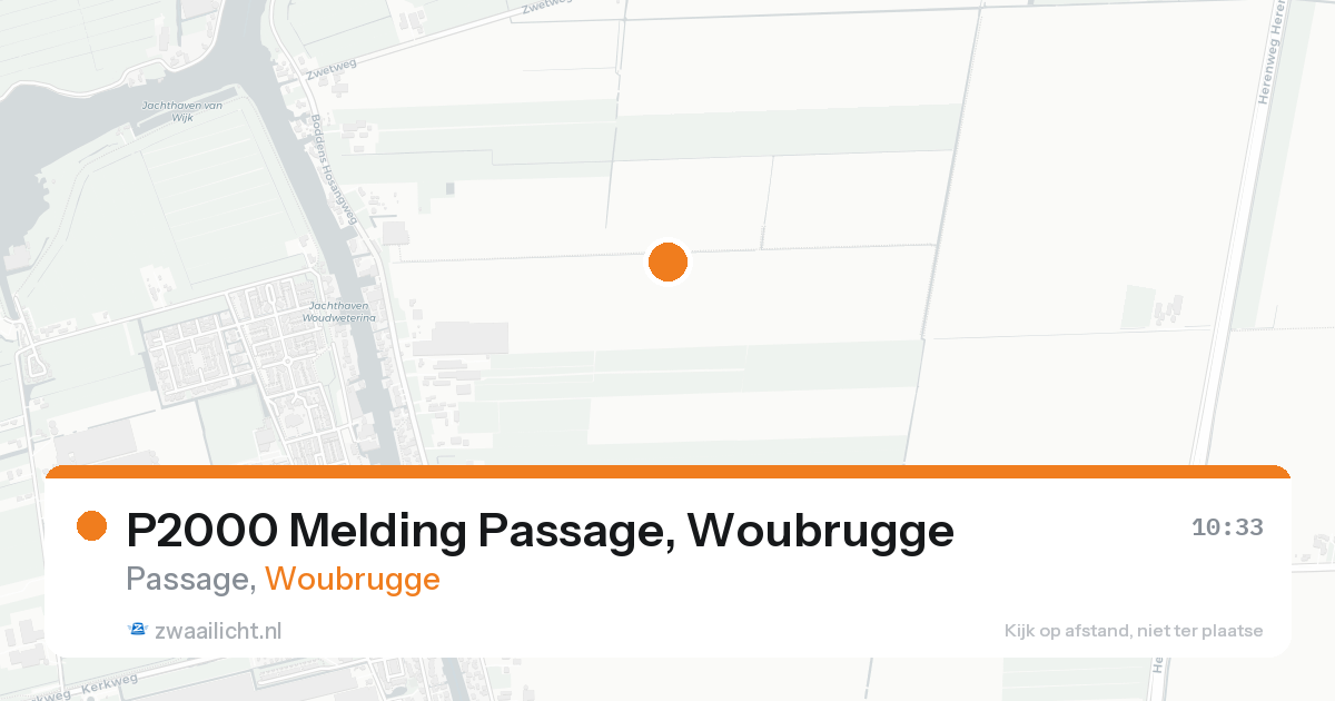 P2000 Melding Passage, Woubrugge — 21 aug 2026