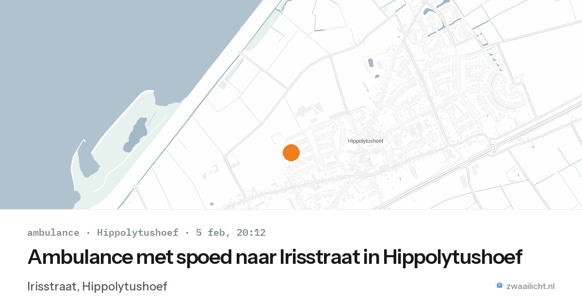 Ambulance met spoed naar Irisstraat in Hippolytushoef — 5 feb 2026