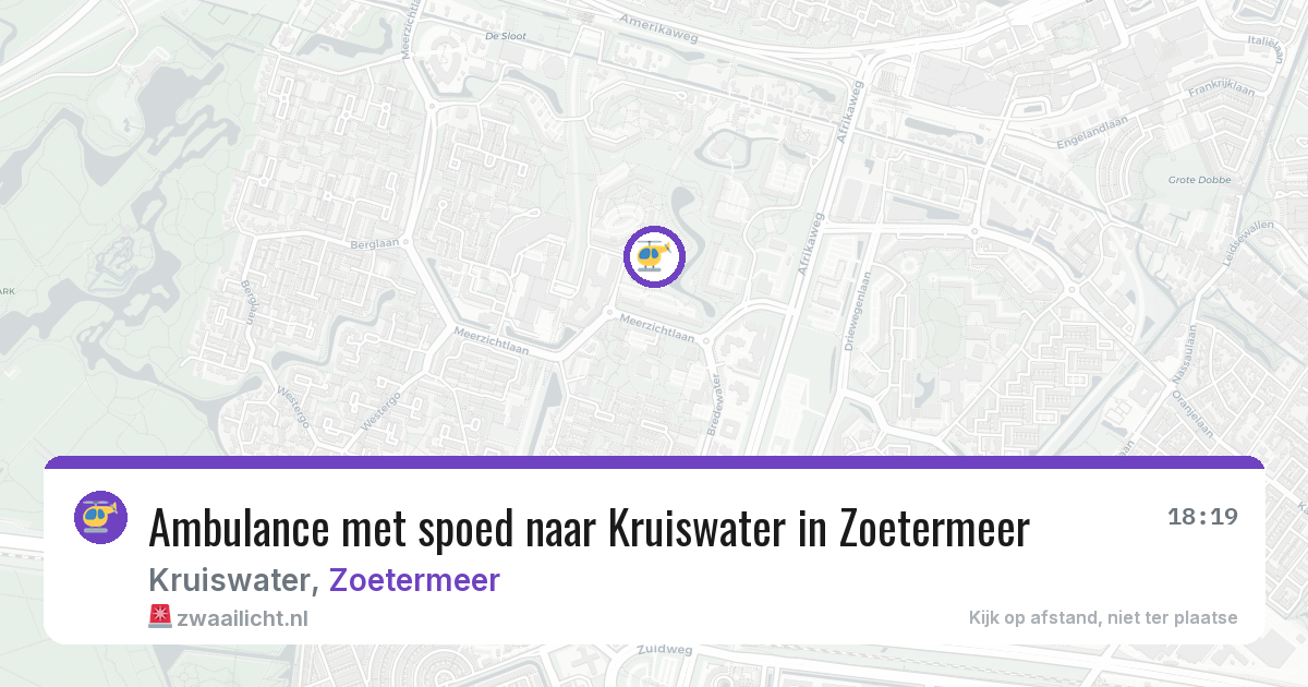 Ambulance met spoed naar Kruiswater in Zoetermeer — 5 aug 2026