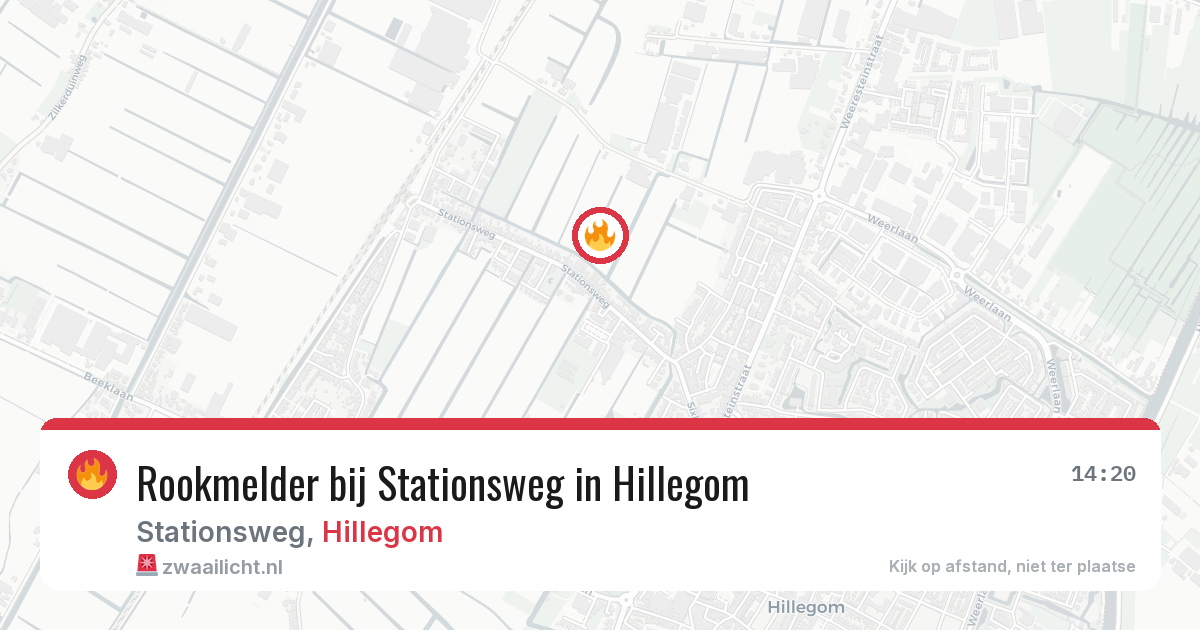 Rookmelder bij Stationsweg in Hillegom — 10 jun 2026