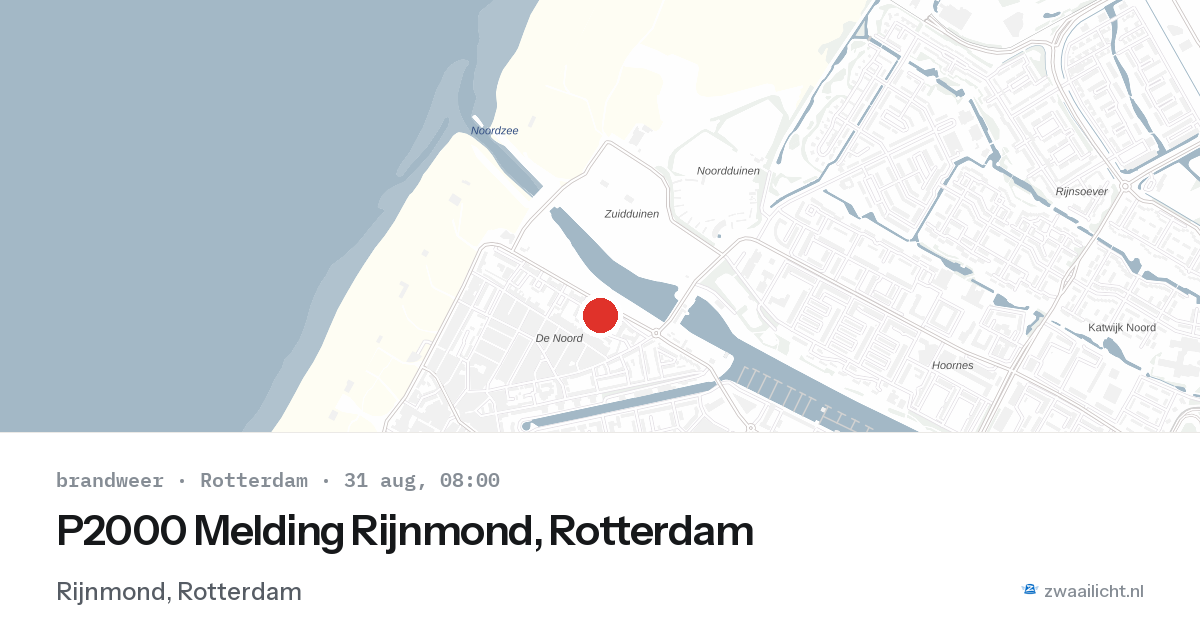 P2000 Melding Rijnmond, Rotterdam — 31 aug 2026