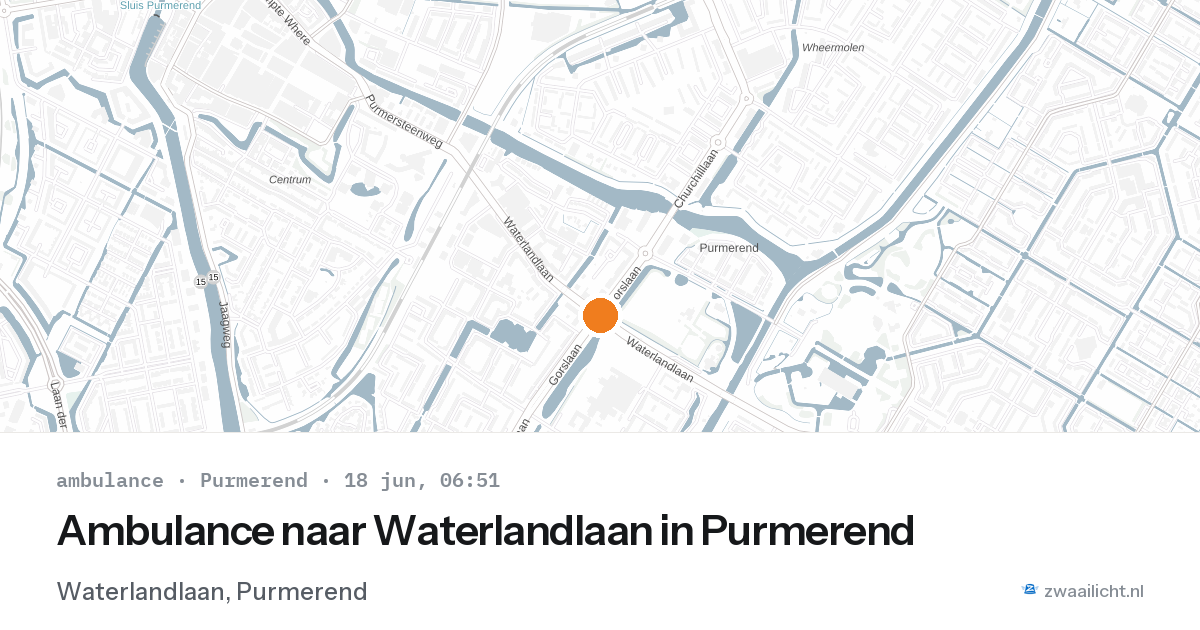 Ambulance naar Waterlandlaan in Purmerend — 18 jun 2026