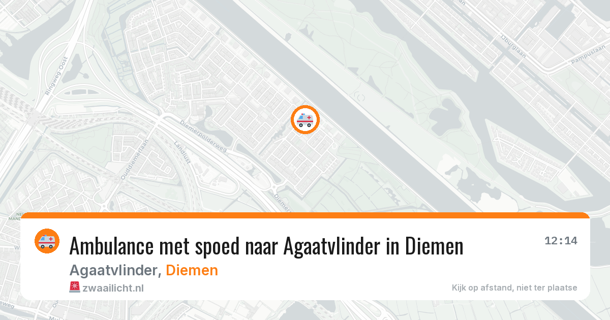 Ambulance met spoed naar Agaatvlinder in Diemen — 8 aug 2026