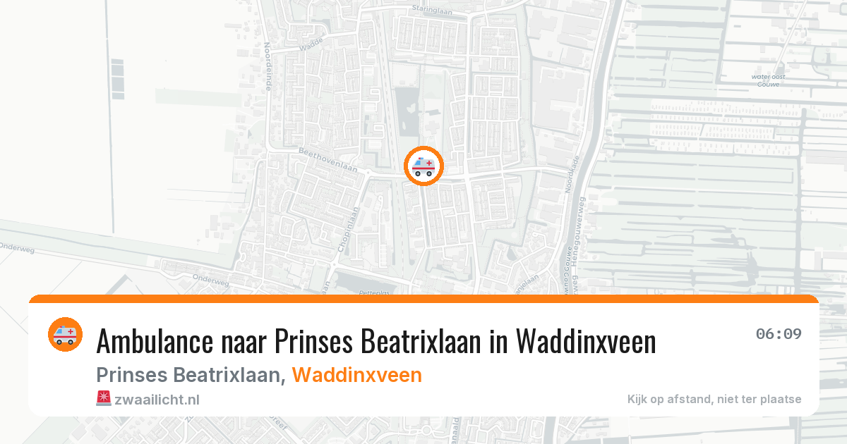 Ambulance naar Prinses Beatrixlaan in Waddinxveen — 30 jul 2026