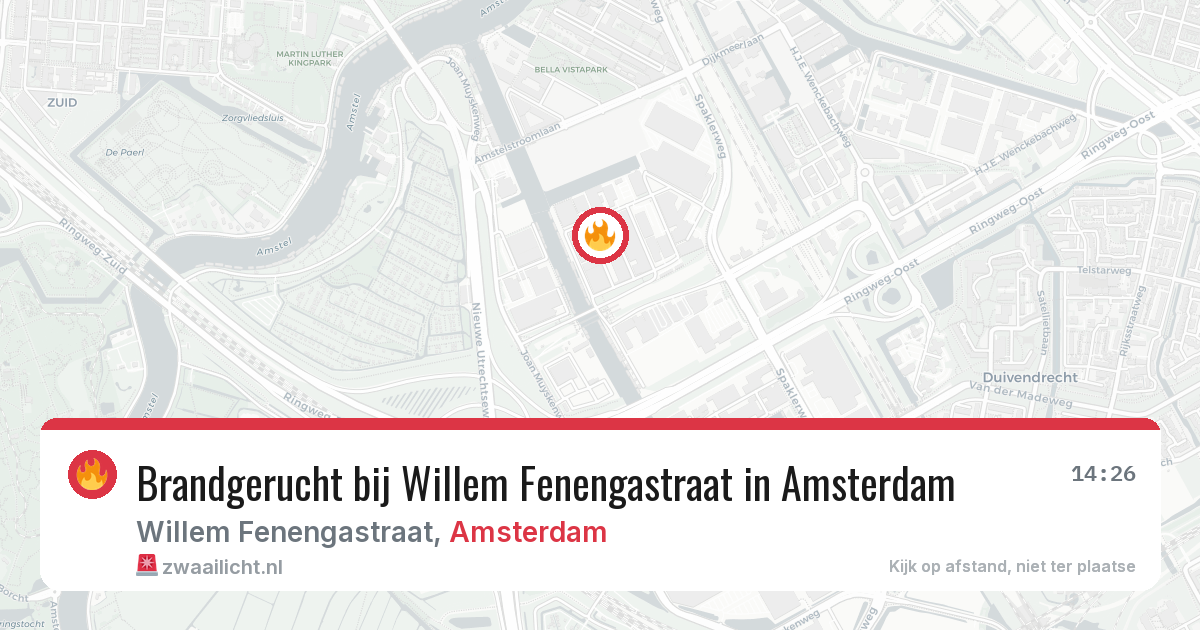 Brandgerucht bij Willem Fenengastraat in Amsterdam — 26 mei 2026